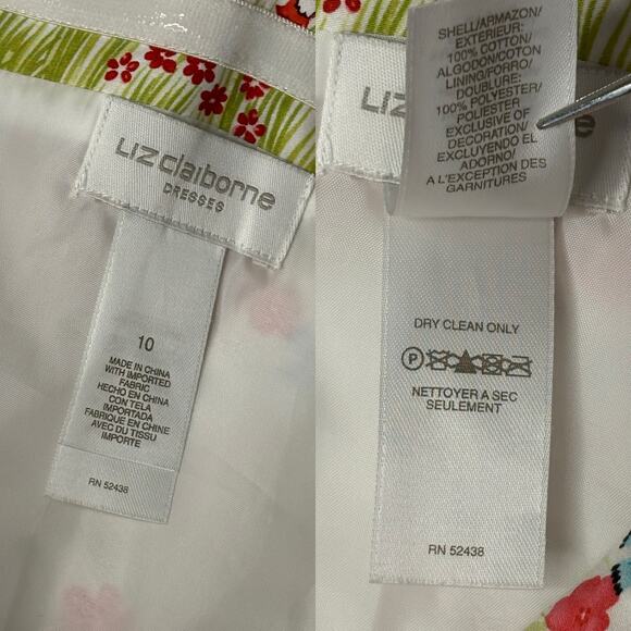 Liz Claiborne‎ Spring Parade Strapless A-line Dress 10 White Floral Cottage NWT - Picture 2 of 11
